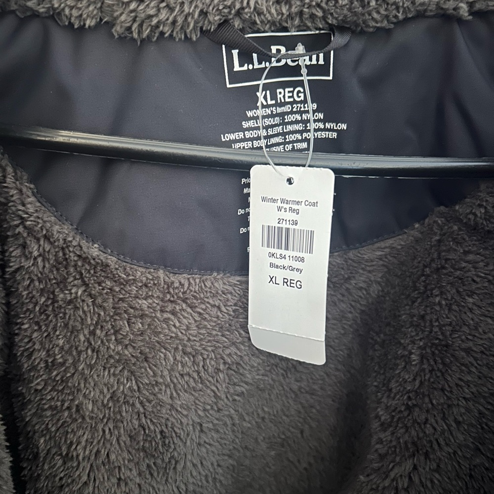 L.L. Bean Black and Gray Winter Warmer Coat